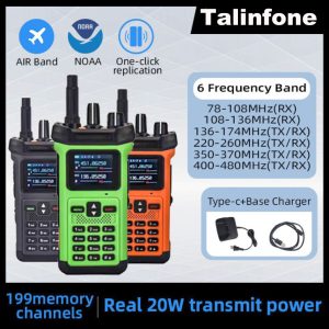 Amateur Radio Real 20W Air Band 6 bands Dual Band VHF UHF 199CHS 10800 Battery NOAA One-click replication