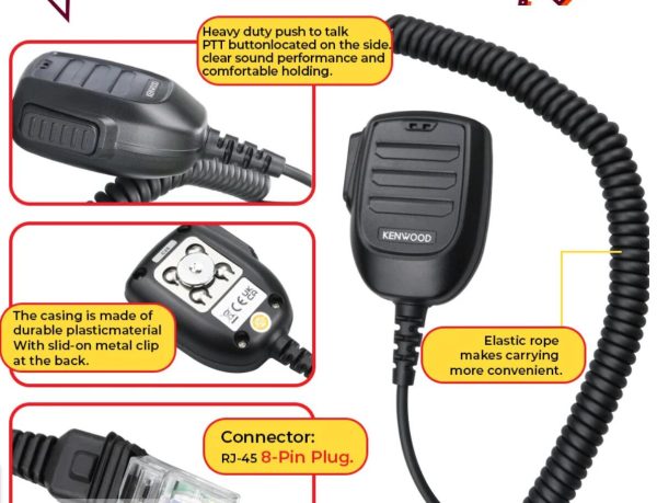 KMC-60 Hand Standard Microphone for KENWOOD NX-740 NX-840 TK-7302 TKD-740 NX-3720 NX-5700 NX-5800 TK-7360 TK-8360 TKD-740 Radio - Image 2