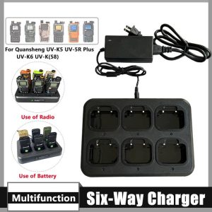 Single/Double Row Six-Way Charger Quansheng UV-K6 UV-K5 Battery Multi Units Port Charger Desktop For UV-5RPlus UV-K(58)