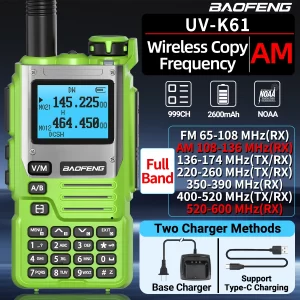 Baofeng UV-K61 Walkie Talkie Air Band Wireless Copy Frequency Type-C Full Band UHF VHF DTMF NOAA UV-5R Upgraded UV-K6 Ham Radio