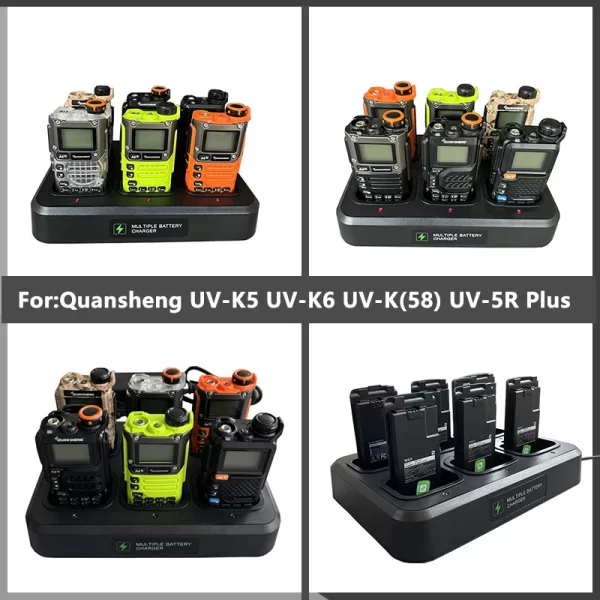 Quansheng Walkie Talkie UV-K6 Six-Way Charger Original UV-K5 Radios Battery Multi Rapid Charger Desktop Two Way Radio Accessory - Image 2