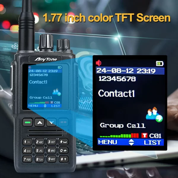 Anytone AT-D168UV AES256 Encryption DMR Digital and Analog Dual Band FM Amateur Two Way Radio with USB-C charging
