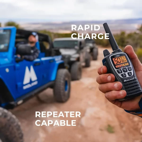 2Pack Midland GXT3000 GMRS Long Range Handheld Walkie Talkies - Image 4