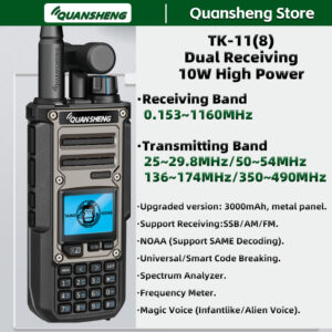 2025 Quansheng TK 11 Walkie Talkie SSB 10W Multi-Band Dual Receiving Spectrum Analyzer AM FM NOAA