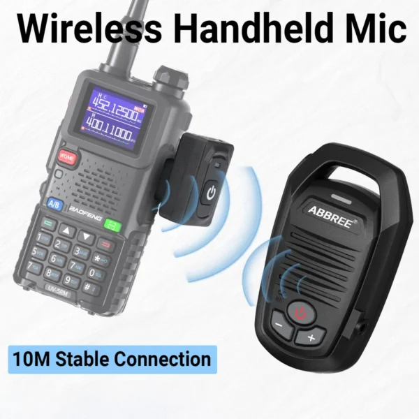 ABBREE Wireless Bluetooth Handheld Speaker Mic For BaoFeng UV-5R BF-888S Quansheng UV-K5 UV-K6 Two Way Ham Radio - Image 6