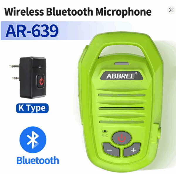 ABBREE Wireless Bluetooth Handheld Speaker Mic For BaoFeng UV-5R BF-888S Quansheng UV-K5 UV-K6 Two Way Ham Radio - Image 2