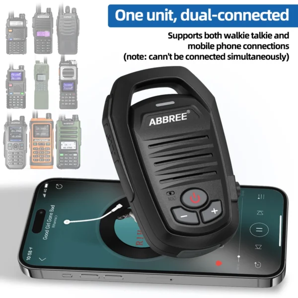 ABBREE Wireless Bluetooth Handheld Speaker Mic For BaoFeng UV-5R BF-888S Quansheng UV-K5 UV-K6 Two Way Ham Radio - Image 5