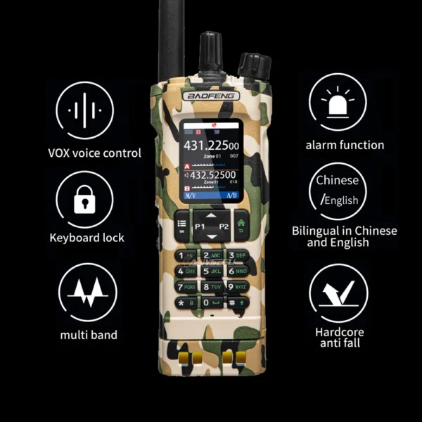 Camouflage BAOFENG UV 32 GPS 10W Multi Band Programming Wireless Copy Frequency NOAA Long Range Portable Radio Camping UV-32 Walkie Talkie - Image 4