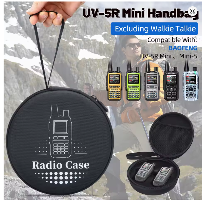 UV-5R Mini Walkie Talkie Carrying Case | Handbag Storage for UV-5R Mini Ham Radio | Camping & Hiking Gear