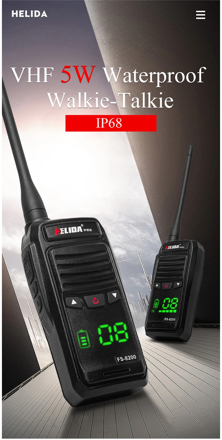 5W Marine Radio Transceiver IP68 Waterproof Handheld VHF UHF Floating Two Way Radio for Boat Ship - Image 3