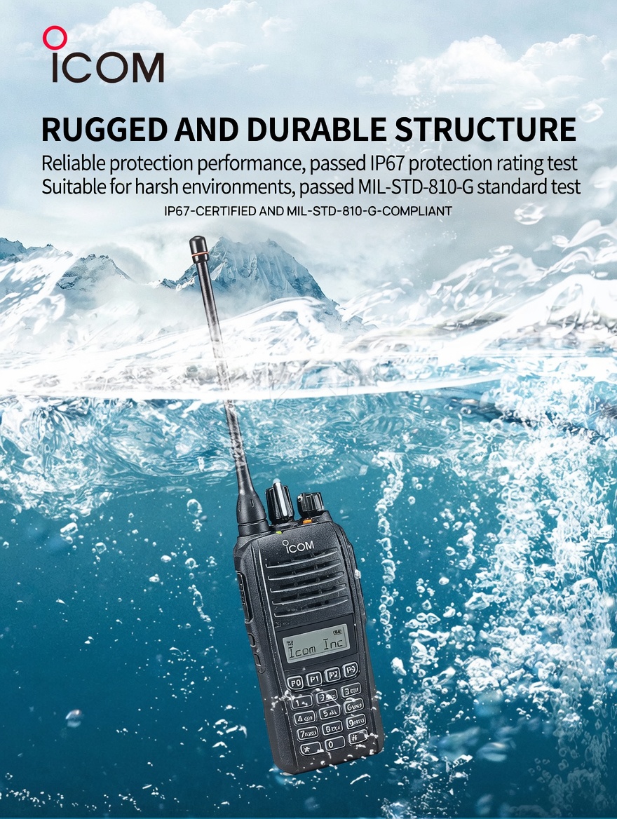 High Quality ICOM IC-F2000T UHF Transceiver IP67 Waterproof Dust-tight Portable Radio Free Delivery - Image 2