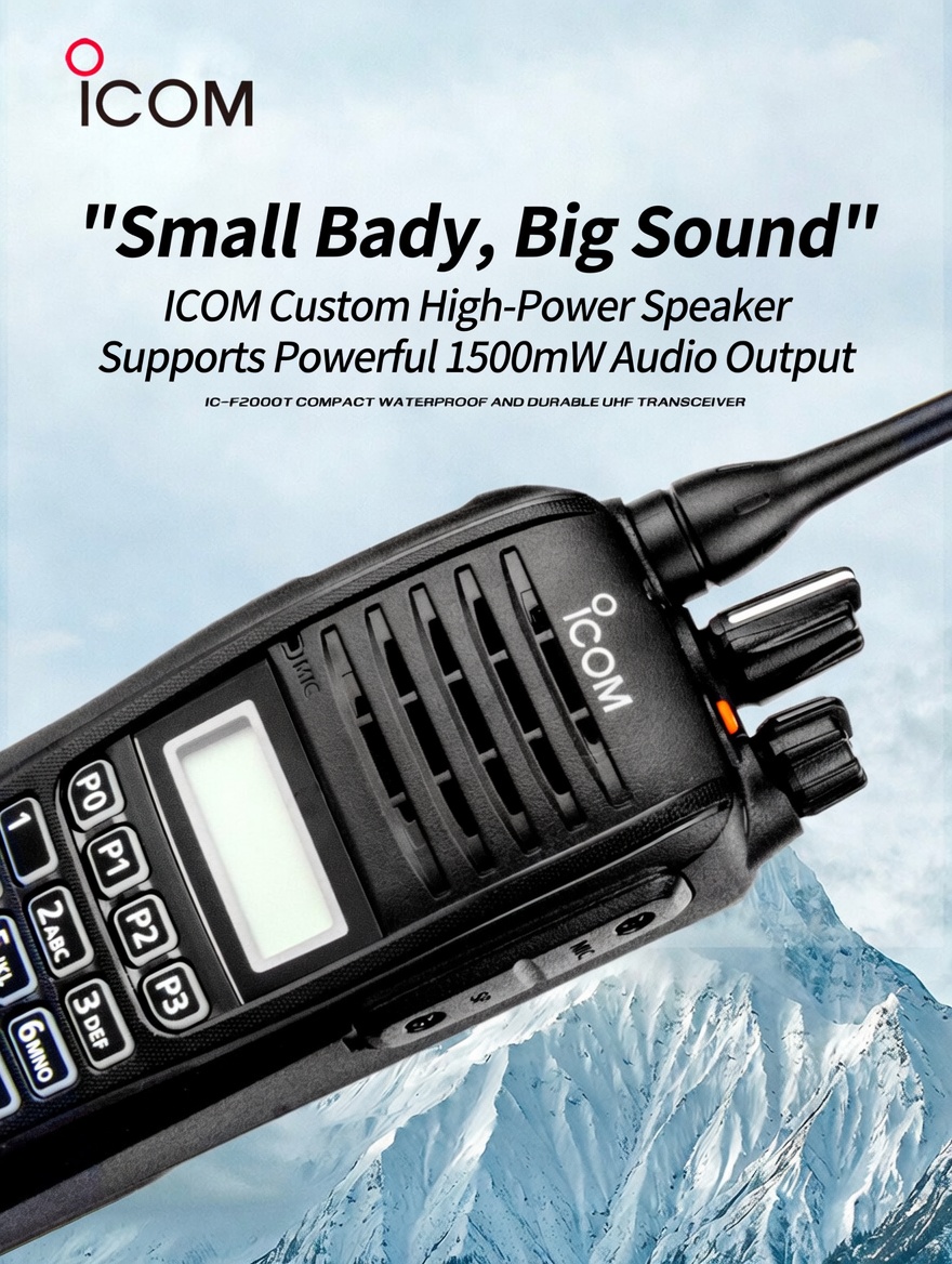 High Quality ICOM IC-F2000T UHF Transceiver IP67 Waterproof Dust-tight Portable Radio Free Delivery - Image 3