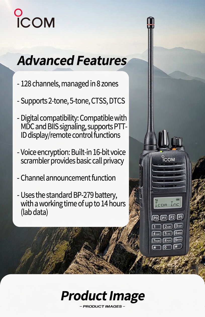 High Quality ICOM IC-F2000T UHF Transceiver IP67 Waterproof Dust-tight Portable Radio Free Delivery - Image 5
