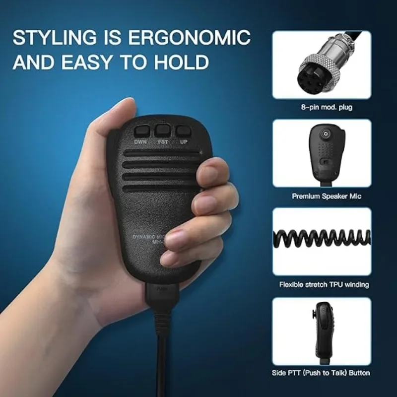 8-Pin MH-31B8 Dynamic Hand Mic for Yaesu FT Series & FTDX Series Two-Way Radios, Clear Sound & Water Resistant - Image 3