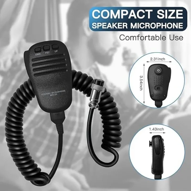 8-Pin MH-31B8 Dynamic Hand Mic for Yaesu FT Series & FTDX Series Two-Way Radios, Clear Sound & Water Resistant - Image 5