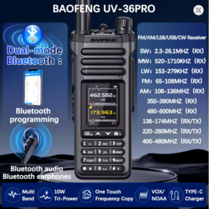 Ham Flex Baofeng UV-36 PRO 10W Walkie Talkie Bluetooth Programming Si4732 Multi-Band Upgraded UV32 Far Reach Radio
