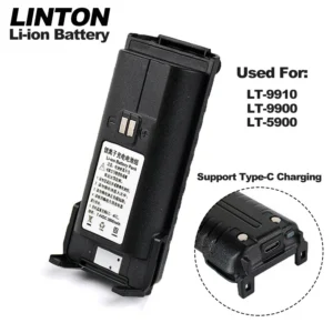 Walkie Talkie Battery 2800mAh Can Type-C Charging Li-ion Battery For LINTON LT-9910 LT-9900 LT-5900 Two Way Radios Extra Parts