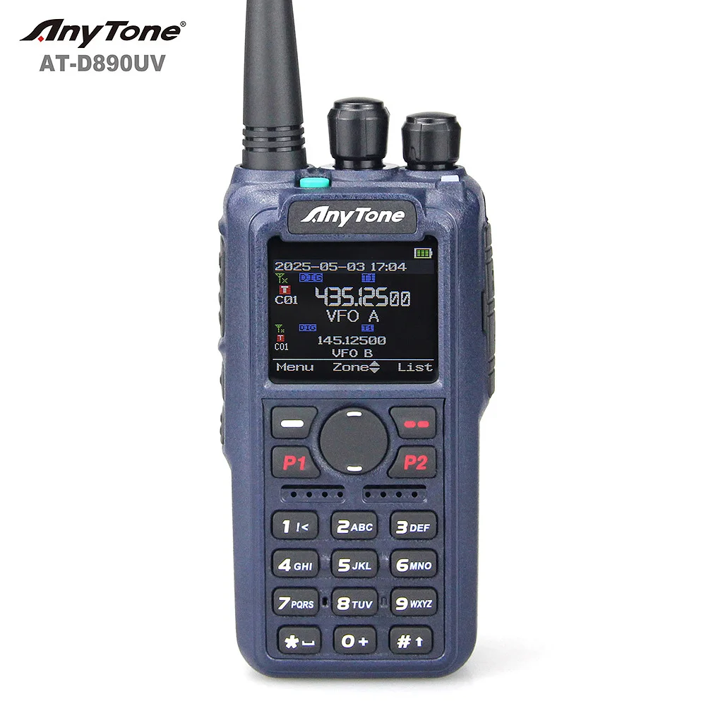 Free Shipping Anytone AT-D890UV Digital DMR and Analog VHF/UHF Walkie Talkie Portable Radio