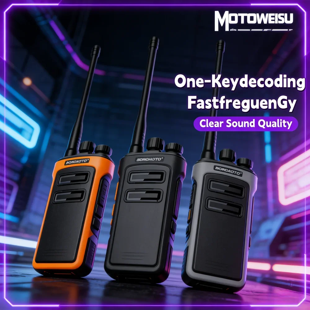 Rechargeable Waterproof Long Range Walkie Talkie Two Way Radio with One Key Decoding for Construction Security Office Use - Image 3