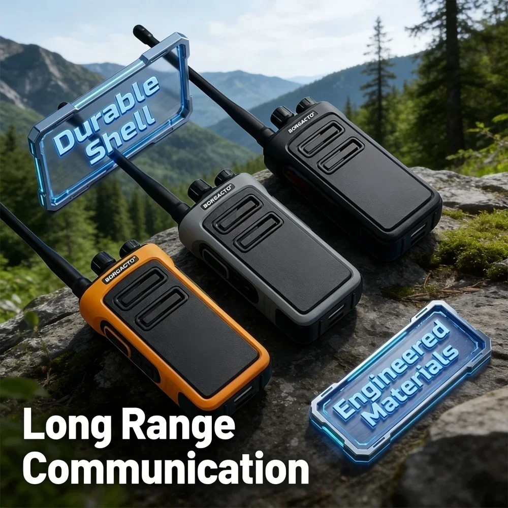 Rechargeable Waterproof Long Range Walkie Talkie Two Way Radio with One Key Decoding for Construction Security Office Use - Image 2