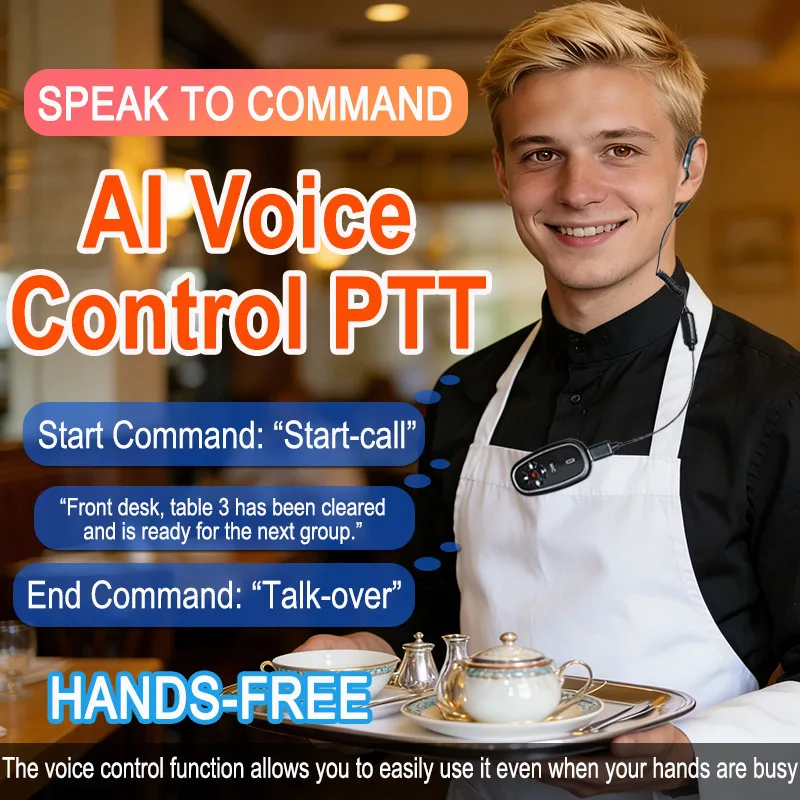 Hands-Free Mini Walkie Talkies Headset AI Voice Control Upgraded - Image 5