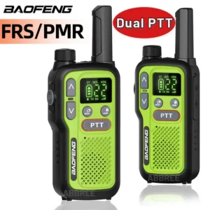 Baofeng BF-T18 (Pair) Mini Adventure Walkie Talkie Set, NOAA Hazard Alert Long Range 2-Way Intercom with Dual PTT