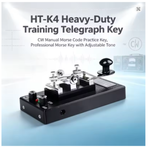 HT-K4 Professional CW Telegraph Key for Amateur Radio, Heavy-Duty Manual Morse Code Training Key with Adjustable Tone